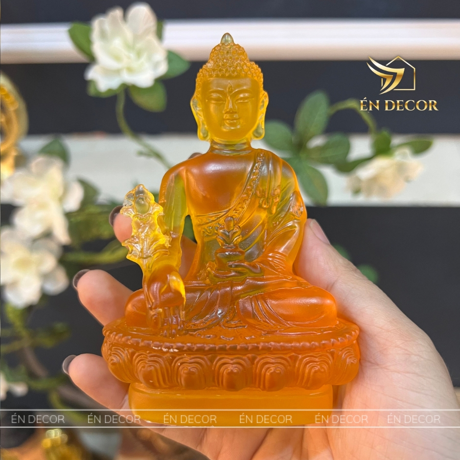 Tượng Phật Dược Sư lưu ly mini ÉN DECOR 7 màu hàng loại 1 decor trang trí phong thuỷ, an nhiên