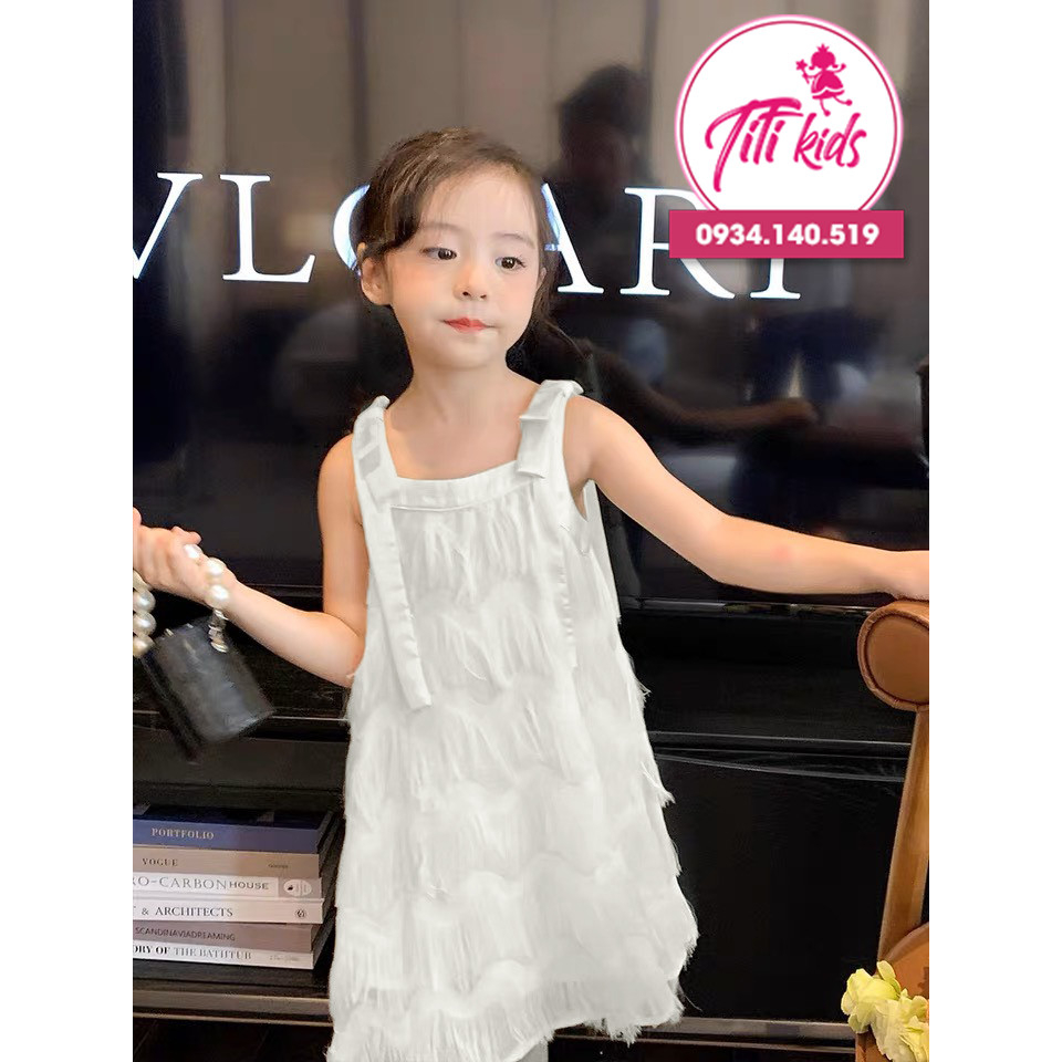 Váy Tiểu Thư Cho Bé Gái TiTiKids Váy Lông Vũ Siêu Đáng Yêu V250