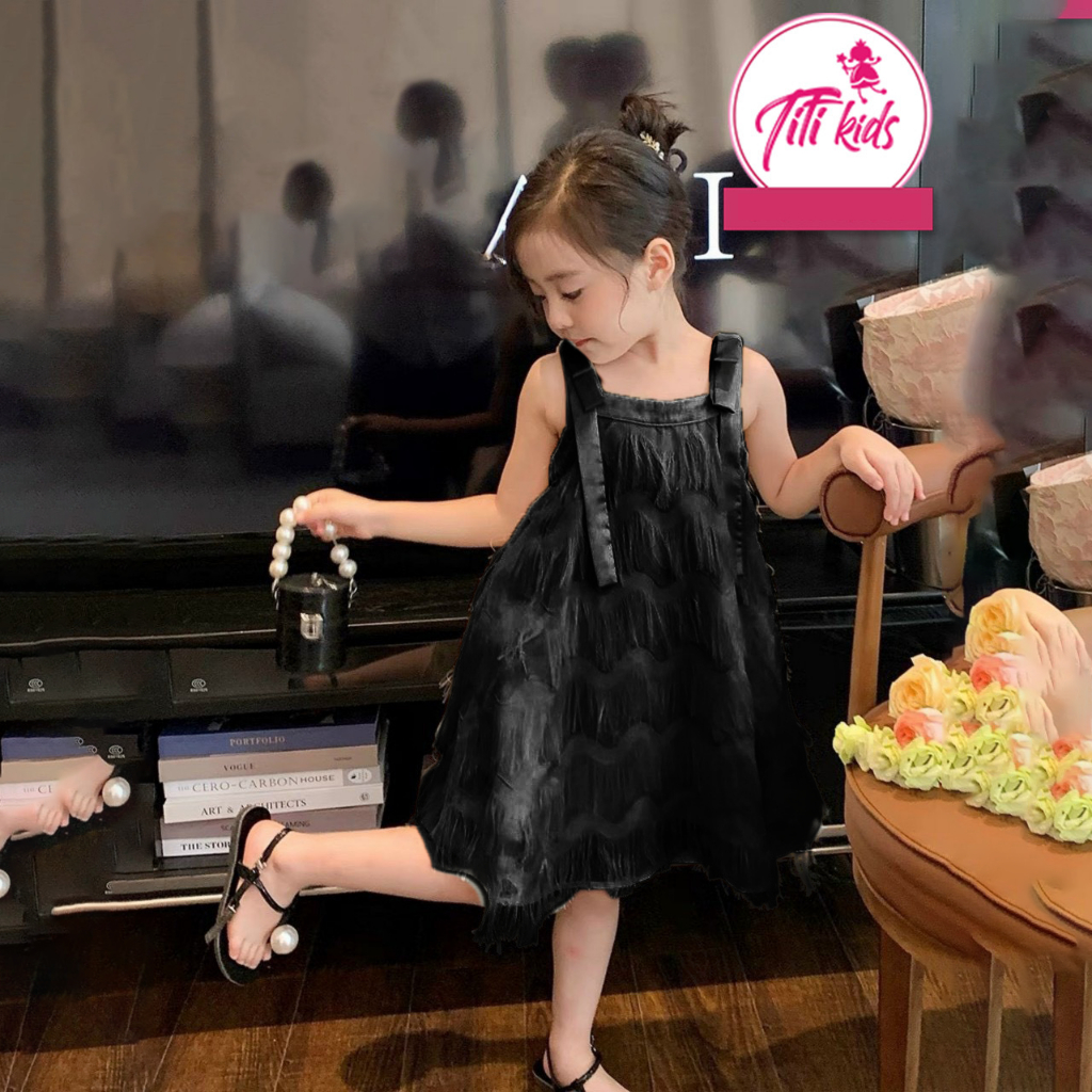 Váy Tiểu Thư Cho Bé Gái TiTiKids Váy Lông Vũ Siêu Đáng Yêu V250