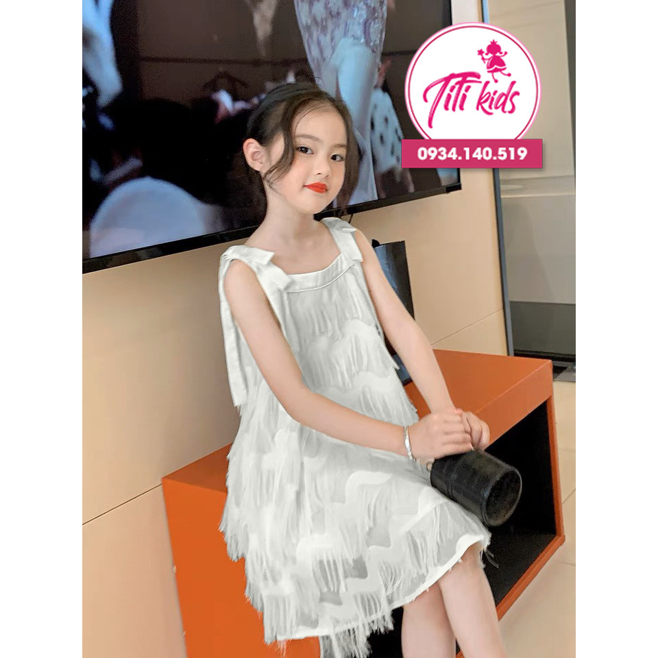 Váy Tiểu Thư Cho Bé Gái TiTiKids Váy Lông Vũ Siêu Đáng Yêu V250