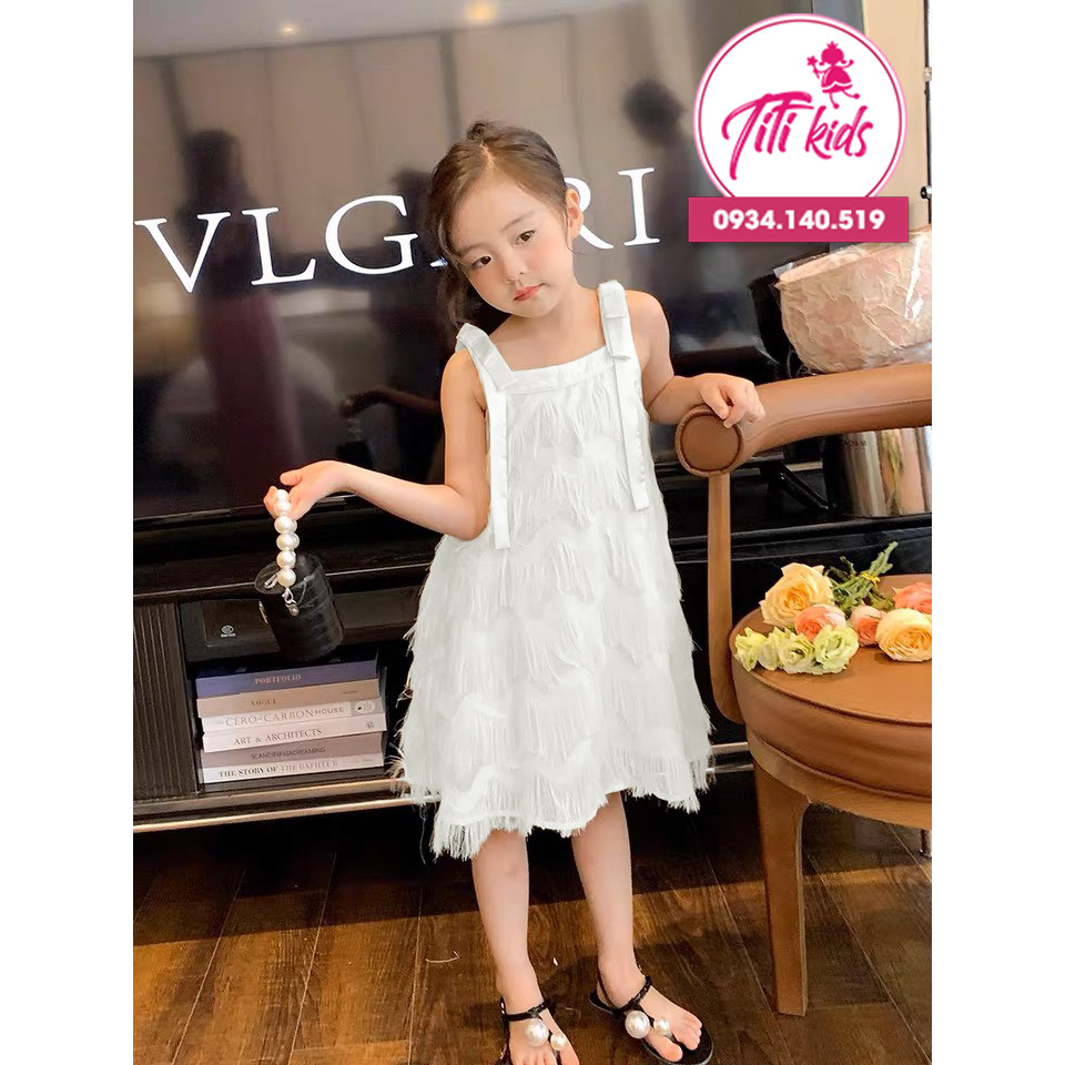 Váy Tiểu Thư Cho Bé Gái TiTiKids Váy Lông Vũ Siêu Đáng Yêu V250