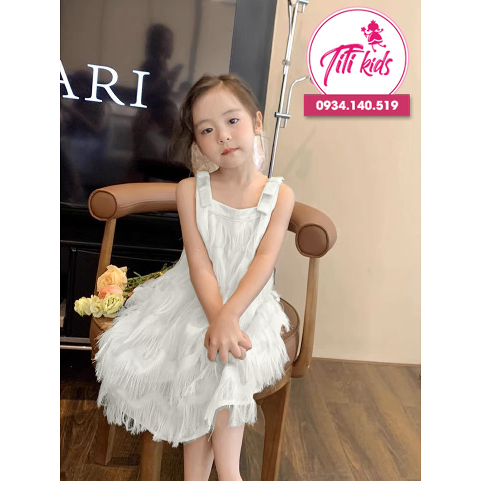 Váy Tiểu Thư Cho Bé Gái TiTiKids Váy Lông Vũ Siêu Đáng Yêu V250