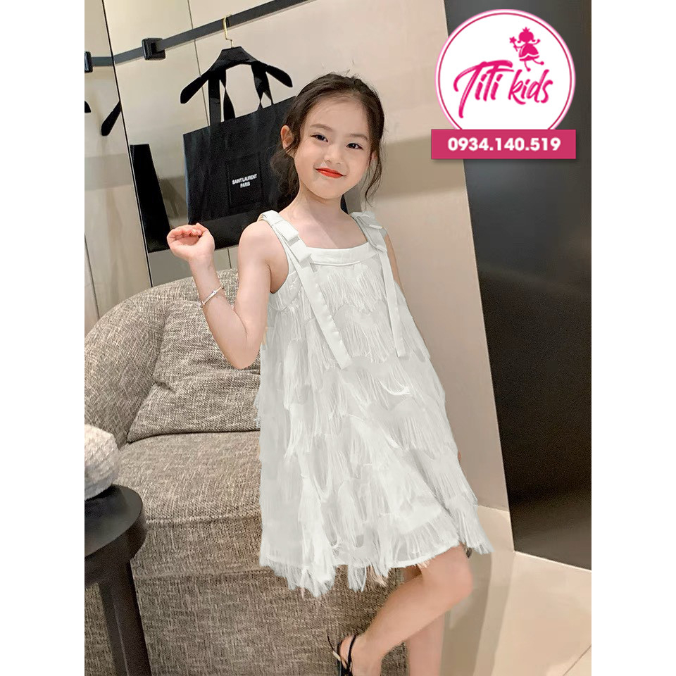 Váy Tiểu Thư Cho Bé Gái TiTiKids Váy Lông Vũ Siêu Đáng Yêu V250