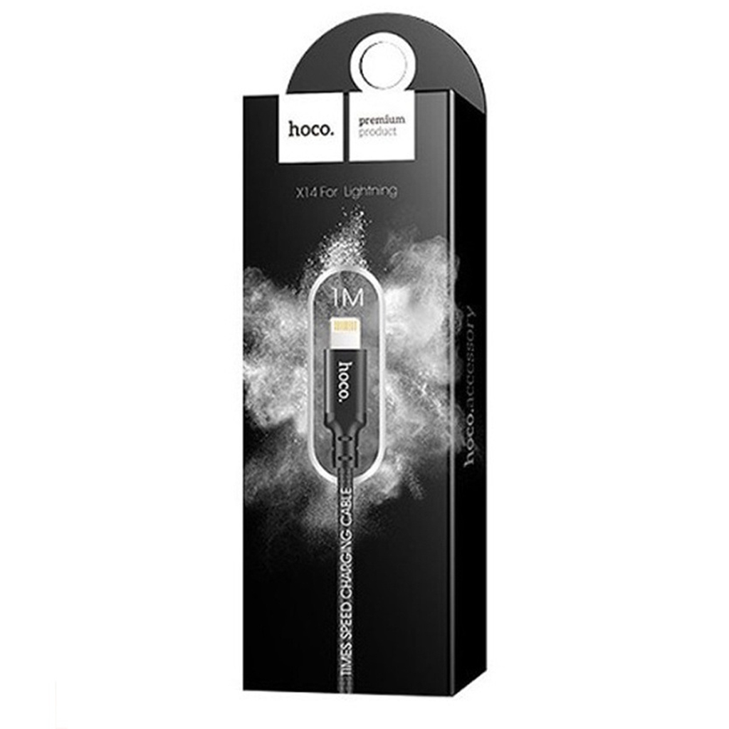 Cáp sạc 2.4A cho X/11/12/13 Hoco X14 dây dù siêu bền chống gãy gập dài 1M/2M