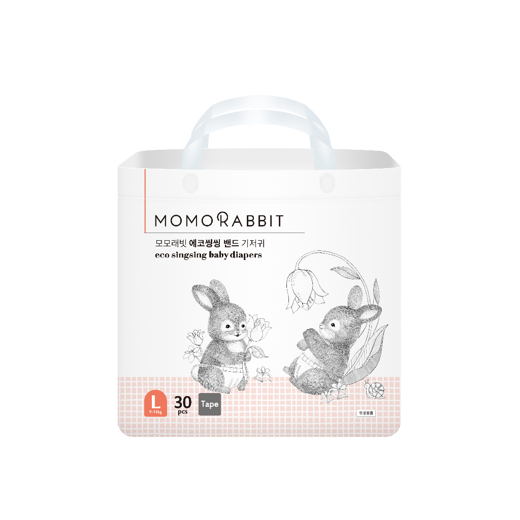 Bỉm Dán MOMO RABBIT MỚI 2023 Size L 9-14kg 30 Miếng