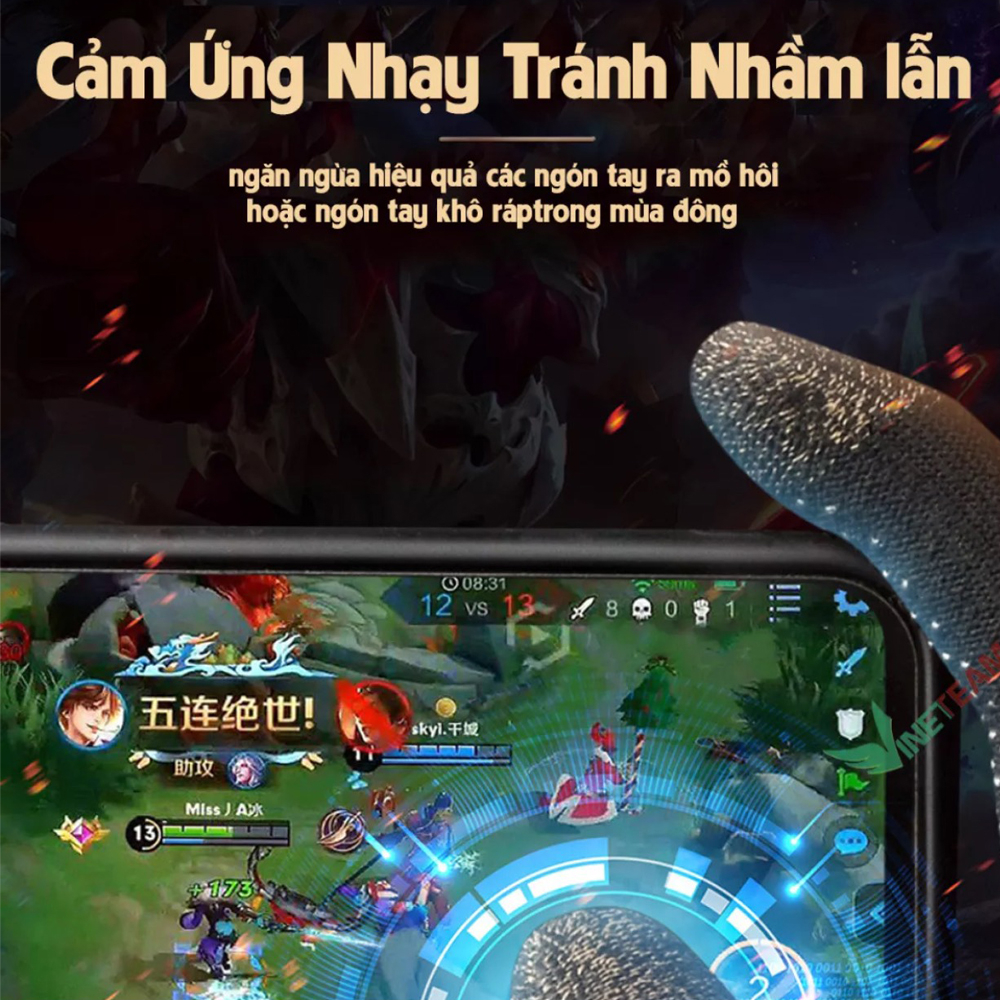 Bao Tay Chơi Game ff, Pubg, Liên Quân.... Găng tay chơi game Chống Mồ Hôi, Siêu Nhạy, Co Giãn Cực Tốt Bằng Sợi Carbon