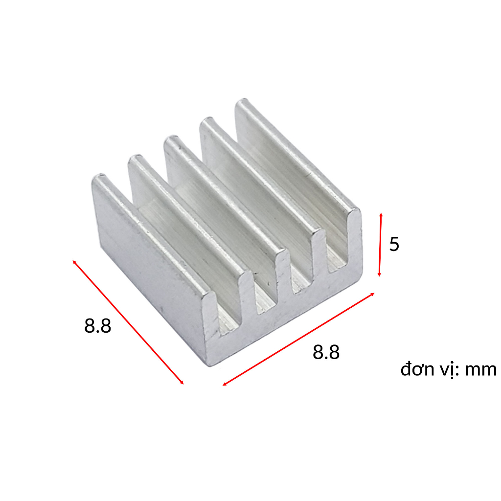 Nhôm tản nhiệt mini 8.8x8.8x5mm