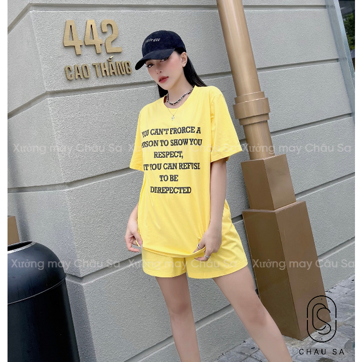 Set quần đùi áo tay ngắn vải cotton 4 chiều mát mẻ hình in cao cấp giặt máy thoải mái - Đồ bộ Châu Sa cao cấp