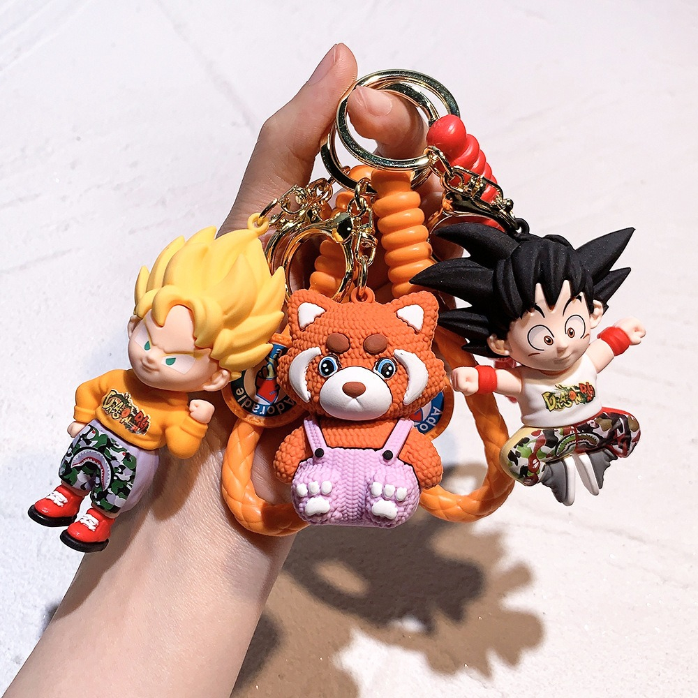 Móc khóa Anime nhân vật Bảy viên ngọc Rồng Son Goku siêu chi tiết tỉ mỉ, làm quà tặng đeo balo túi xách
