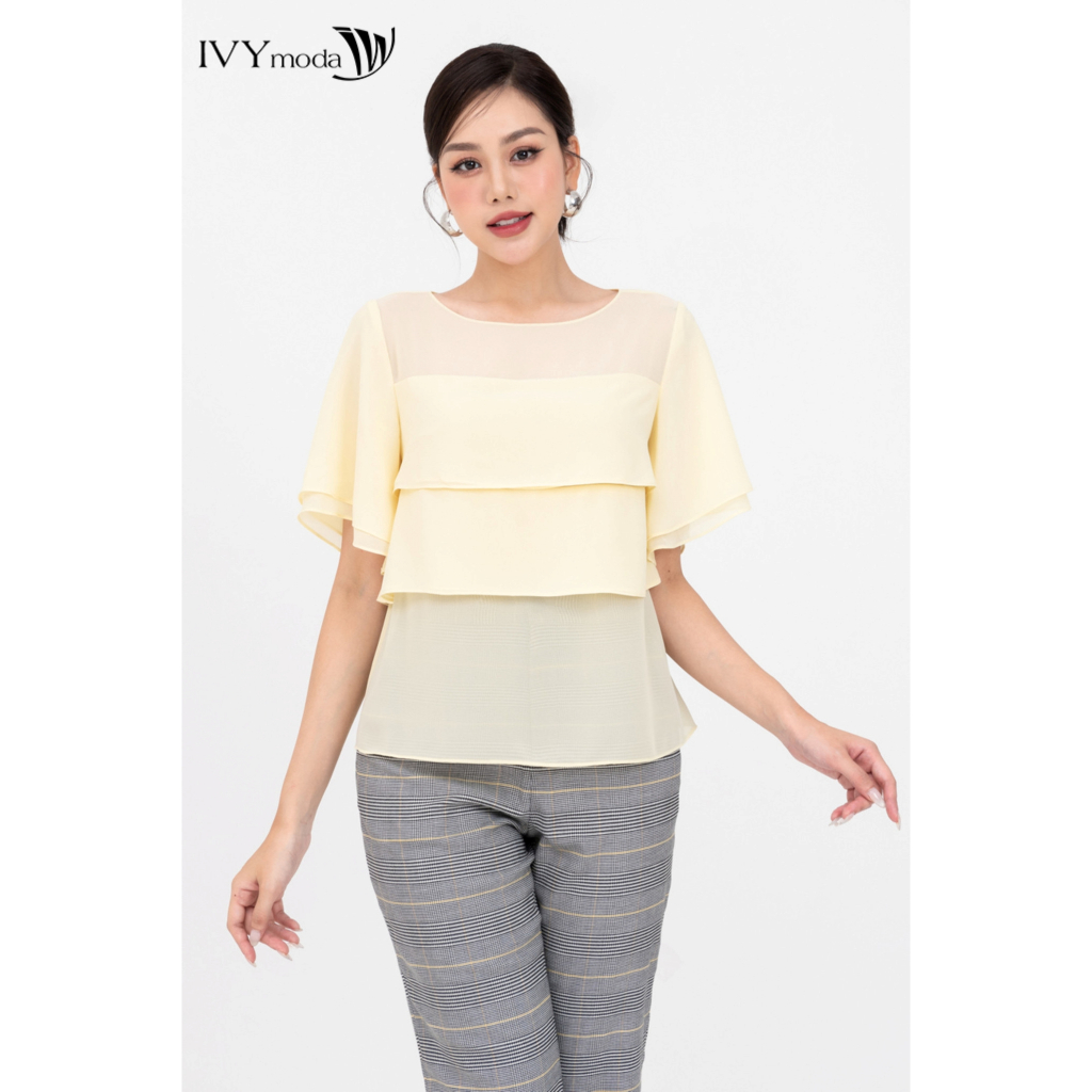 Áo lụa xếp tầng nữ IVY moda MS 16M8342