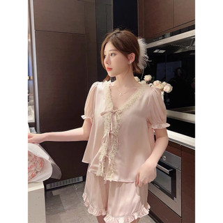 Bộ ngủ lụa Quảng Châu thiết kế, bộ mặc nhà tiểu thư sang chảnh