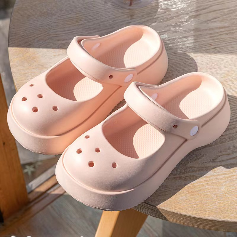 Dép sục nữ đế dày 3.5cm Mũi Tròn Đáng Yêu, nhiều hình tùy chọn dễ thương