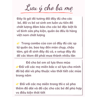 Combo đồ sơ sinh trọn gói cho bé yêu