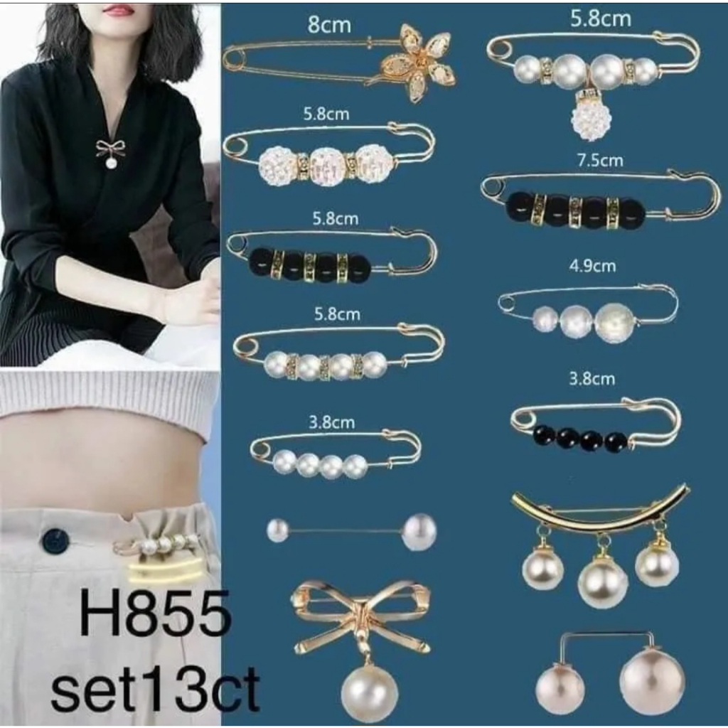 Sét 10 Ghim Kẹp Cố Định Thắt Lưng, Ghim Siết Lưng Cài Thắt Lưng Trang Trí Quần Áo
