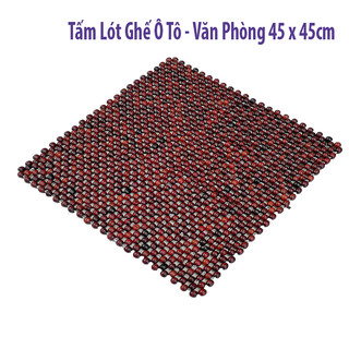 Tấm lót ghế hạt gỗ vuông 45*45 cho ô tô và văn phòng - Miếng đệm ghế 4 mùa tạo sự đối lưu không khí thoải mái