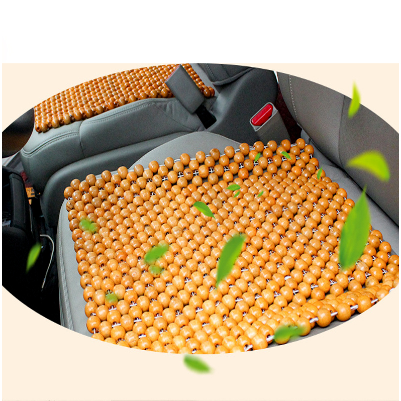 Tấm lót ghế hạt gỗ vuông 45*45 cho ô tô và văn phòng - Miếng đệm ghế 4 mùa tạo sự đối lưu không khí thoải mái