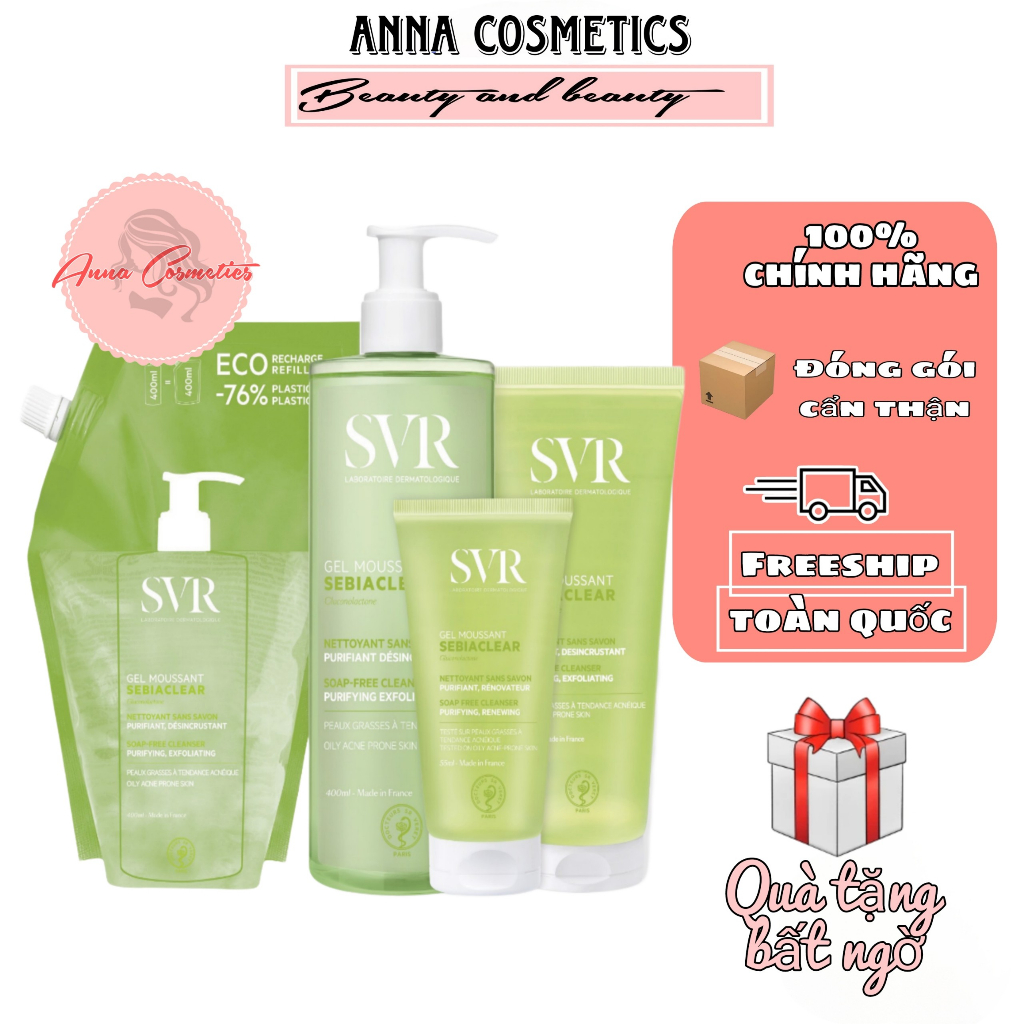 Gel Rửa Mặt SVR Da Dầu Mụn Sebiaclear Gel Moussant 400ml