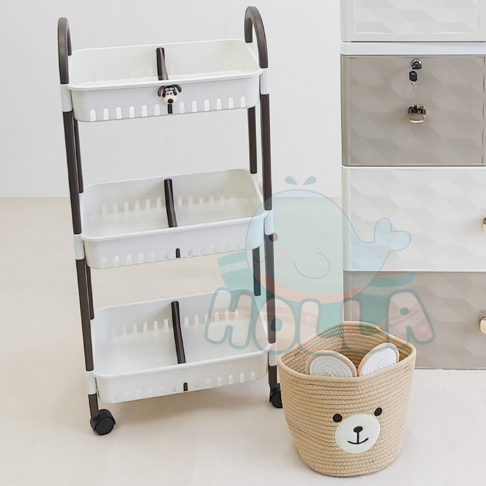 Kệ đa năng 3 tầng Holla kệ bỉm sữa chất liệu nhựa PP cao cấp thiết kế nhỏ gọn có bánh xe di chuyển 360 độ mới nhất 2023