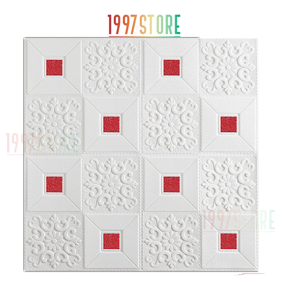 Tấm xốp dán tường 3D có hoa văn đẹp.kích thước 70x70cm - dày 5mm Dùng dán tường và trần nhà tiện lợi
