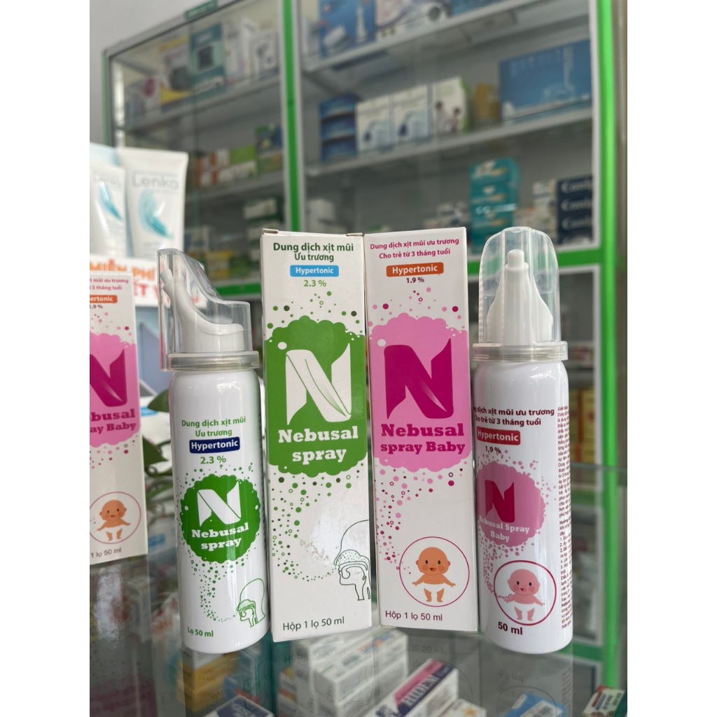 Nebusal - Dung dịch xịt vệ sinh mũi, nghẹt mũi, sổ mũi, vệ sinh tai (ưu trương)