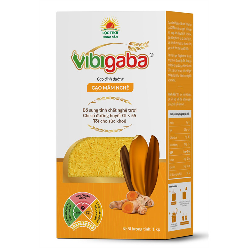 Gạo mầm Vibigaba nghệ Hạt Ngọc Trời 1kg