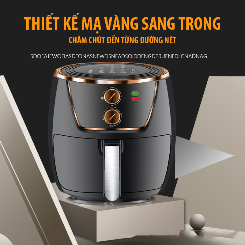 Nồi chiên không dầu TLC-KAW 8 Lít - 2 màu xanh rêu, đen, công suất 1500W