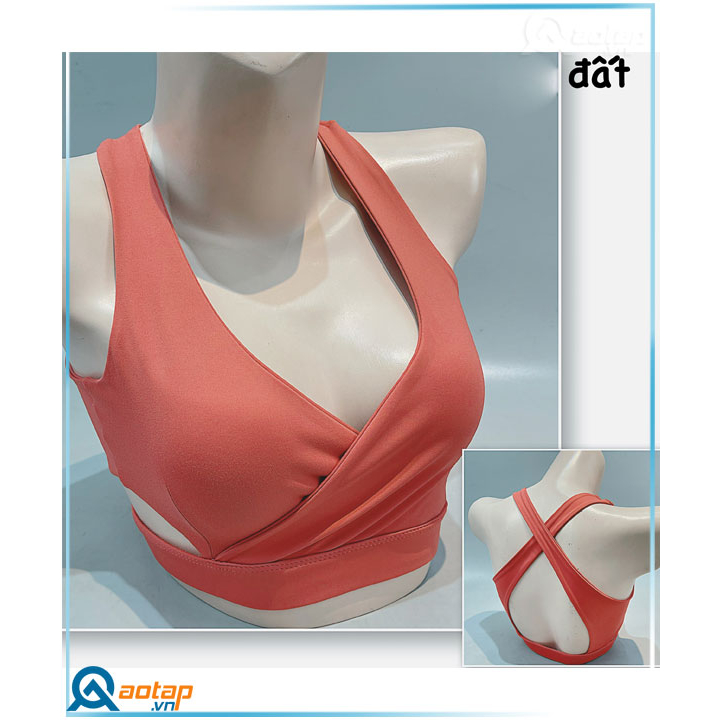 Áo bra tập thể thao cho nữ - Áo cut eo đắp chéo trơn nhiều màu
