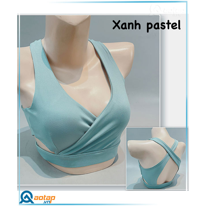 Áo bra tập thể thao cho nữ - Áo cut eo đắp chéo trơn nhiều màu