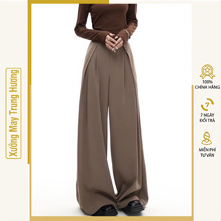  Quần Ống Suông Nữ Dáng Rộng Vải Ruby Loại Xịn Xếp Ly Hàng Thiết Kế Thời Trang Trẻ Trung Năng Động M6888 