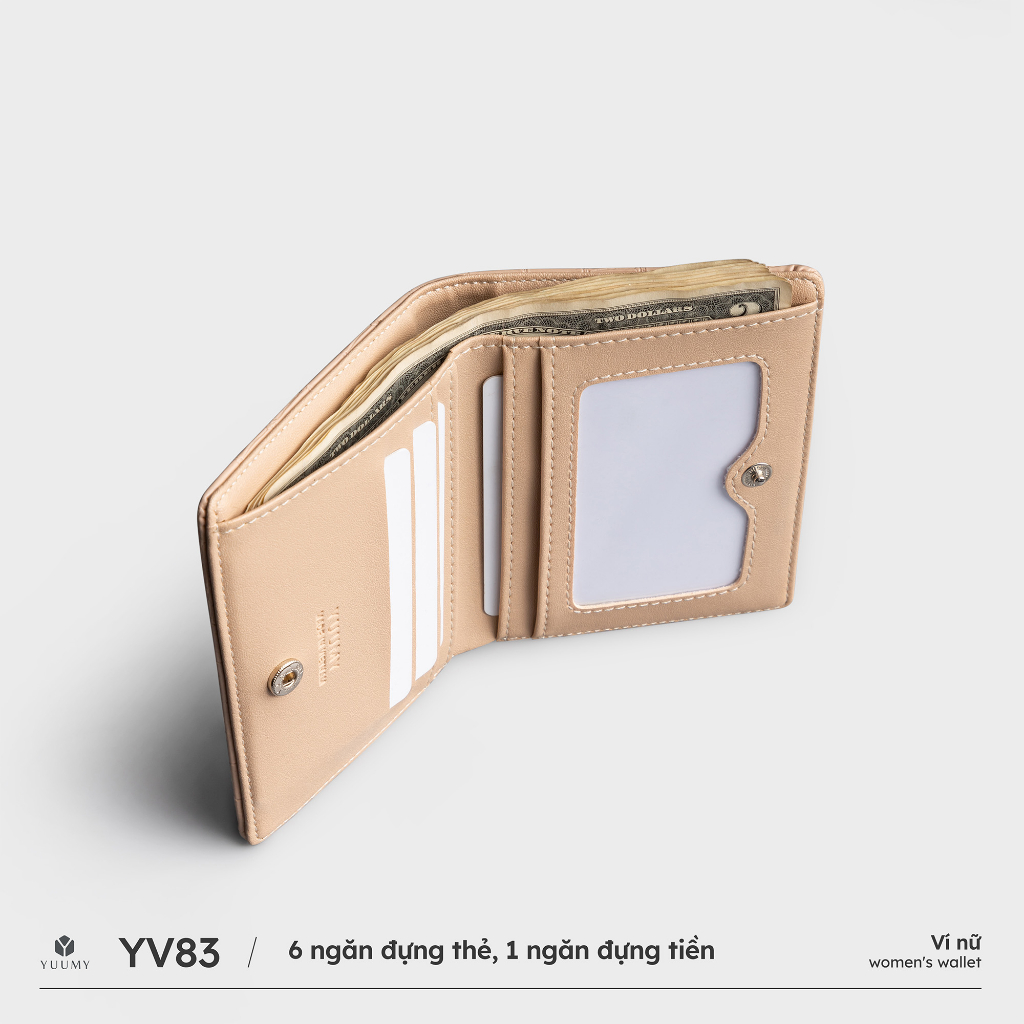 Ví da nữ mini dáng đứng gập đôi đa năng Yuumy YV83