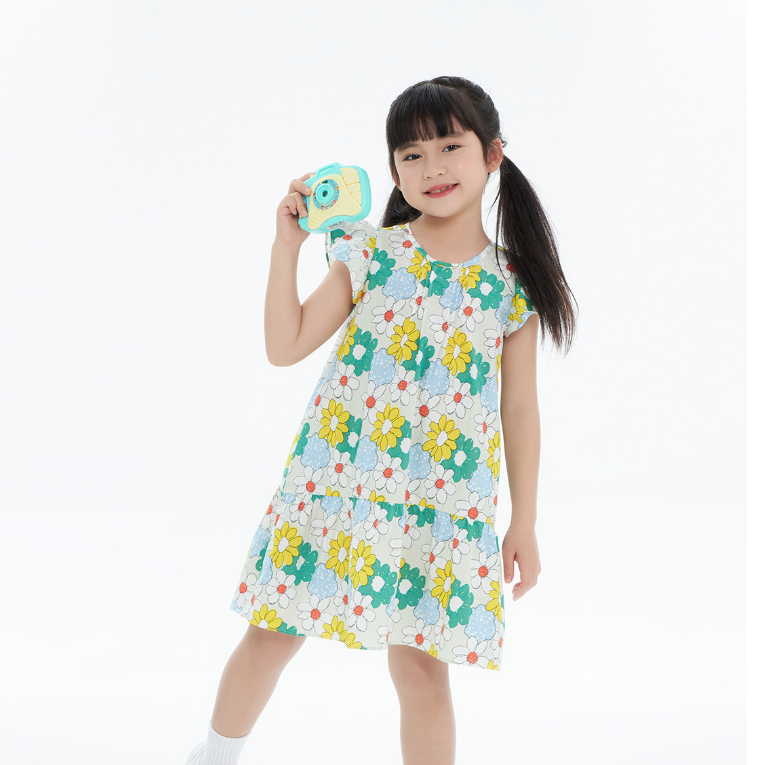 Váy tay bèo bé gái CHIHO. Váy thiết kế dáng chữ A, với chất liệu cotton 100% nhẹ nhàng, thoáng khí - GDS317R