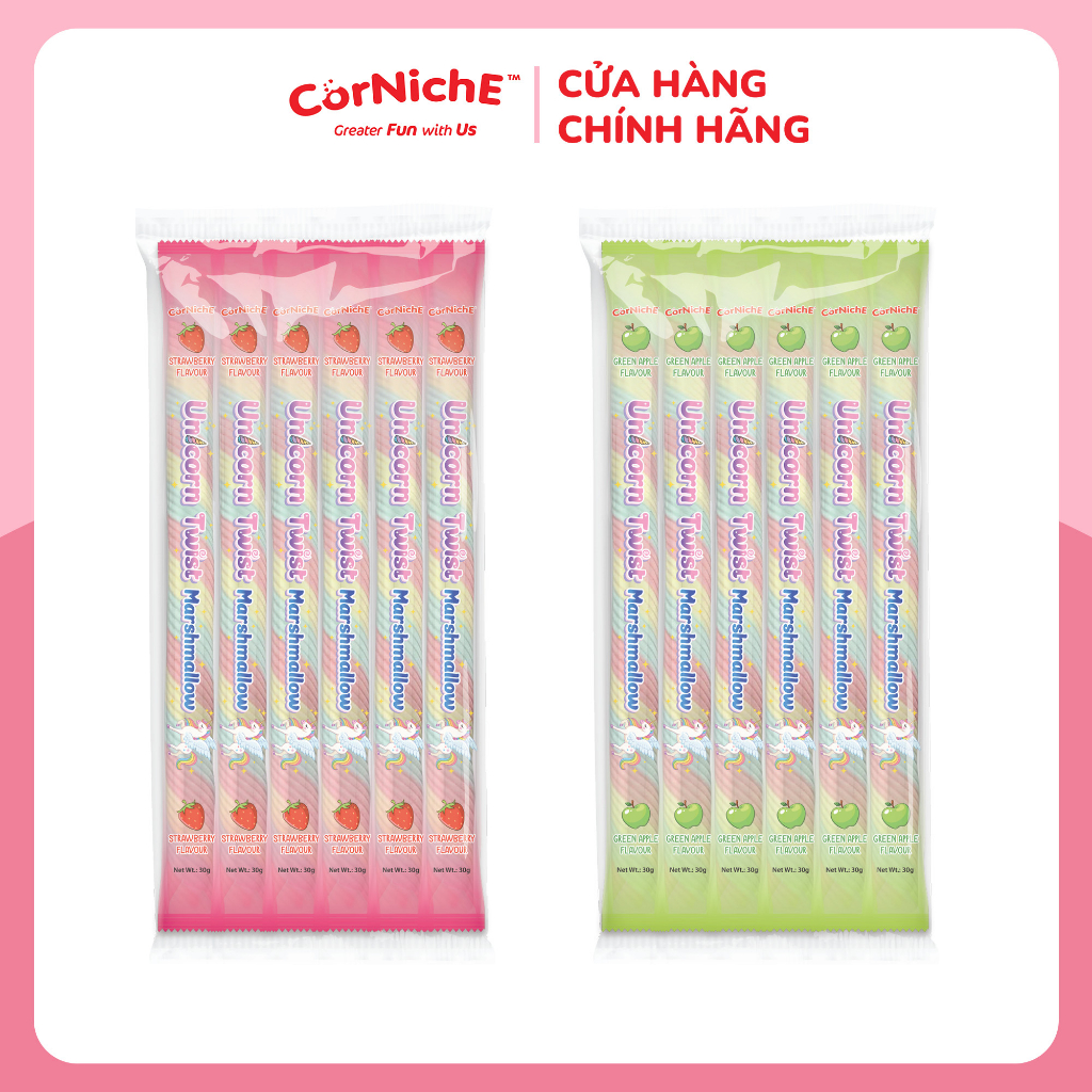 Kẹo dẻo xoắn hỗn hợp unicorn hiệu CorNiche 30g