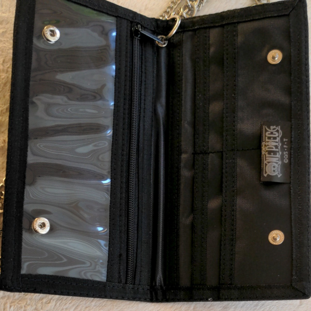 Ví dài One Piece màu đen Luffy có dây xích trang trí với quần Ví gập đôi 3 combination chains wallet