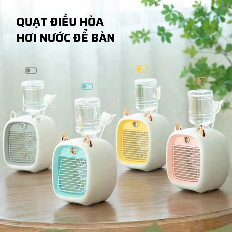 Quạt Điều Hòa Hơi Nước Mini Để Bàn, 3 Chế Độ Gió, 2 Chế Độ Phun Sương, Quạt Để Bàn Văn Phòng