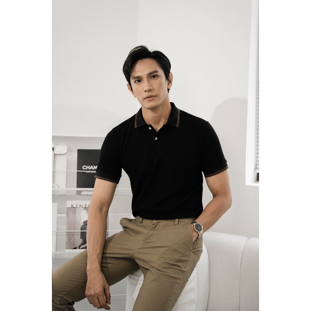 Áo thun polo nam GLAS vải Cotton thun gân, co giãn, dày dặn, thanh lịch, sang trọng - HUSSIO