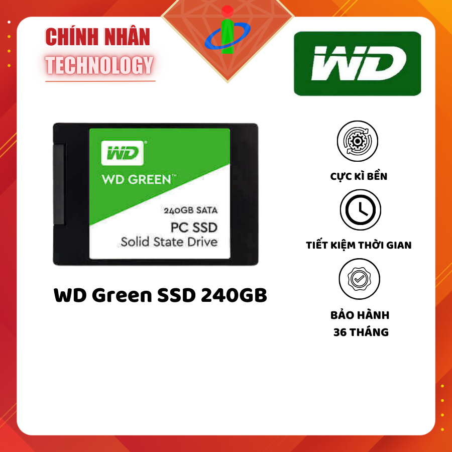 Ổ cứng SSD WD GREEN 240GB/480GB SATA / Bảo hành 36 tháng / Chinh Nhan Technology