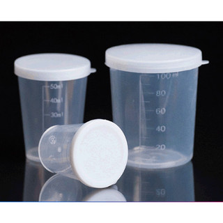 Cốc nhựa 50ml, 100mlcó nắp trắng