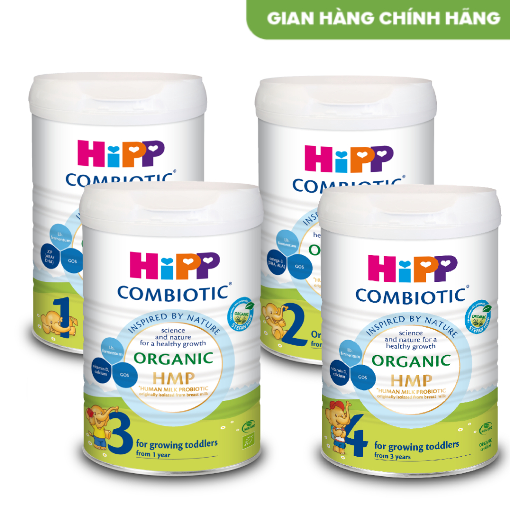 [MUA 1 TẶNG 1_HSD T3.24] Sữa bột công thức HiPP Organic Combiotic 800G hỗ trợ tiêu hóa, phát triển toàn diện