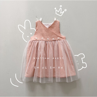 Đầm hồng linen 2 lớp cho bé gái - blossom dress