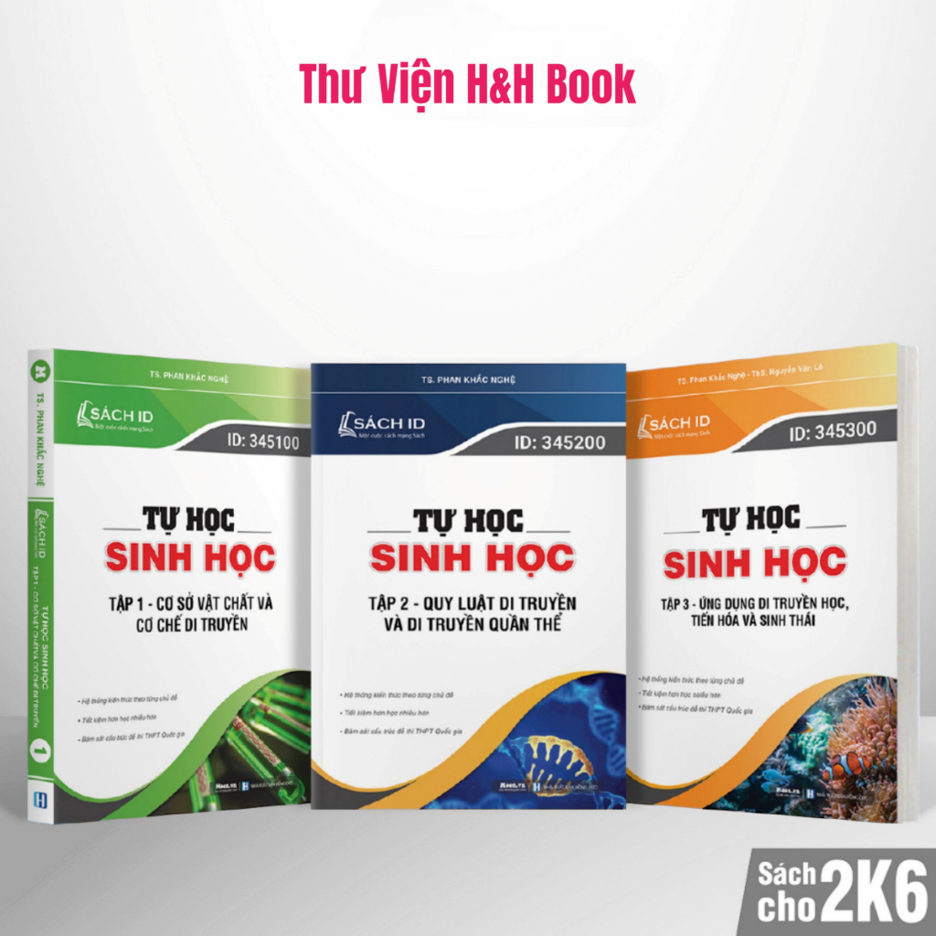 Combo tự học môn sinh lớp 12 Sách sinh học ôn thi thpt 2023 thầy Phan Khắc Nghệ