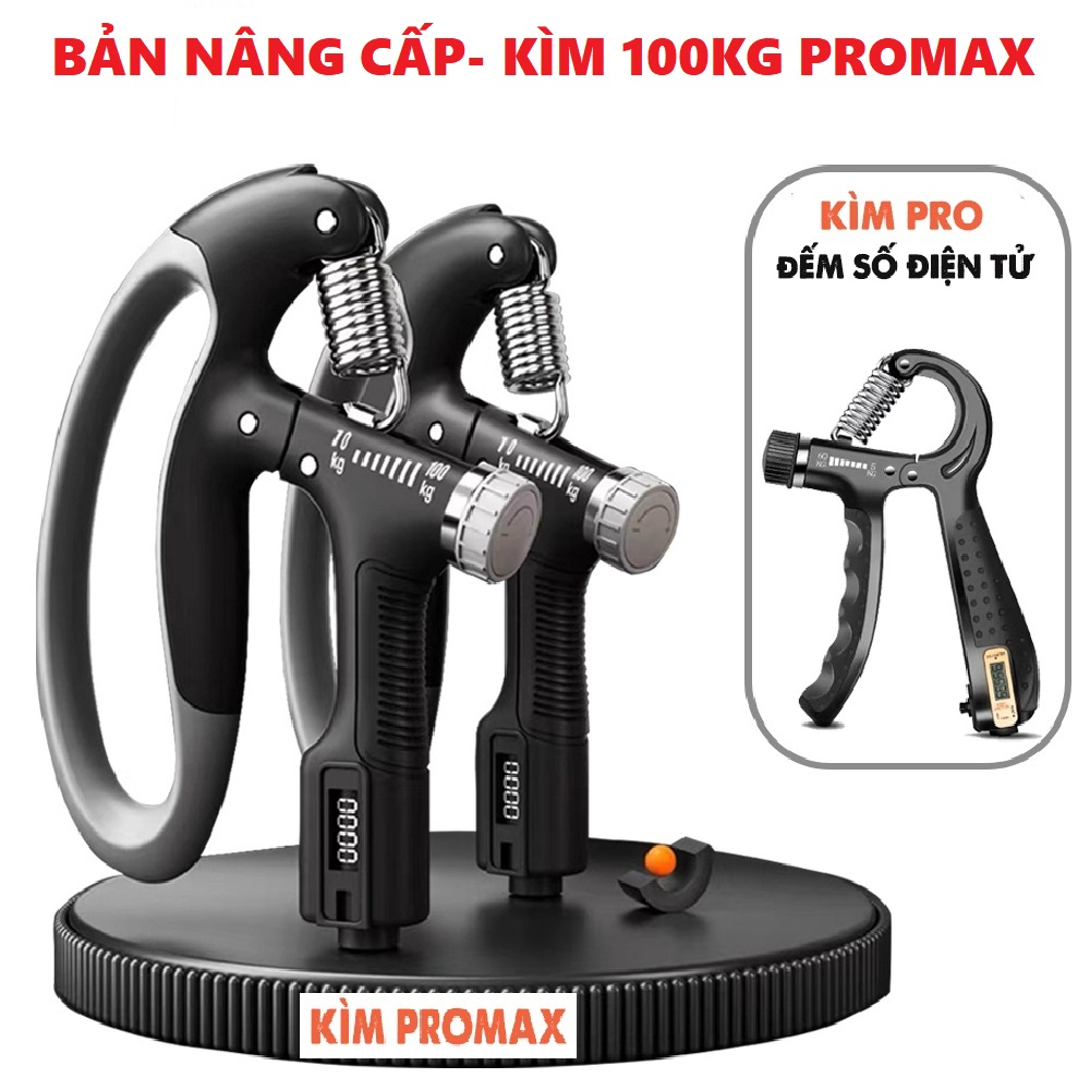 Kìm Tập Cơ Tay Promax, Kìm Bóp Tập Cơ Tay Có Đếm Số  Có Lò Xo Điều Chỉnh Lực 10-100kg