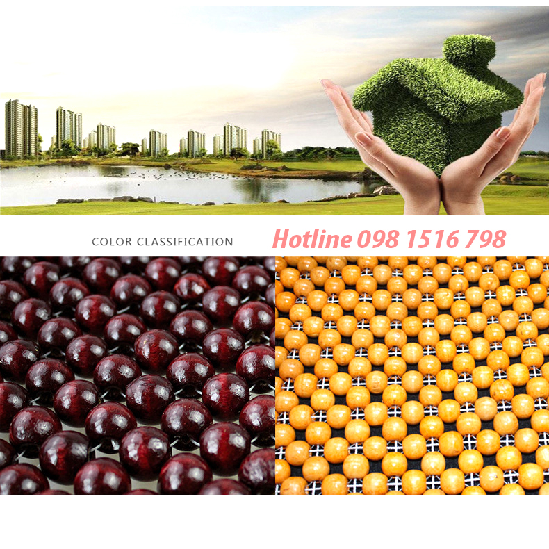 Tấm lót ghế hạt gỗ vuông 45*45 cho ô tô và văn phòng