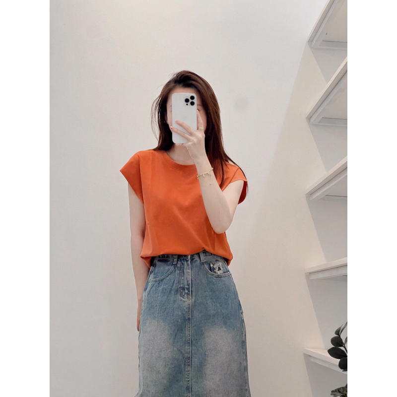 Áo phông cổ tròn VyVy cotton tay hến sát nách hàng VNXK phong cách trẻ trung năng động