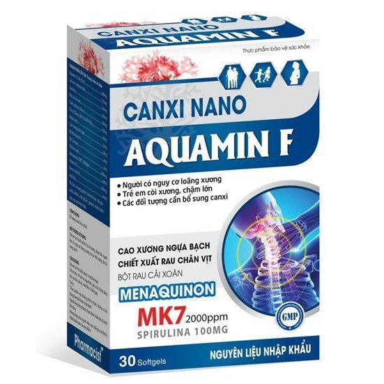 Viên uống Canxi Nano aquamin F cho người loãng xương , trẻ em còi xương, chậm lớn , giúp bổ sung canxi – hộp 30 viên