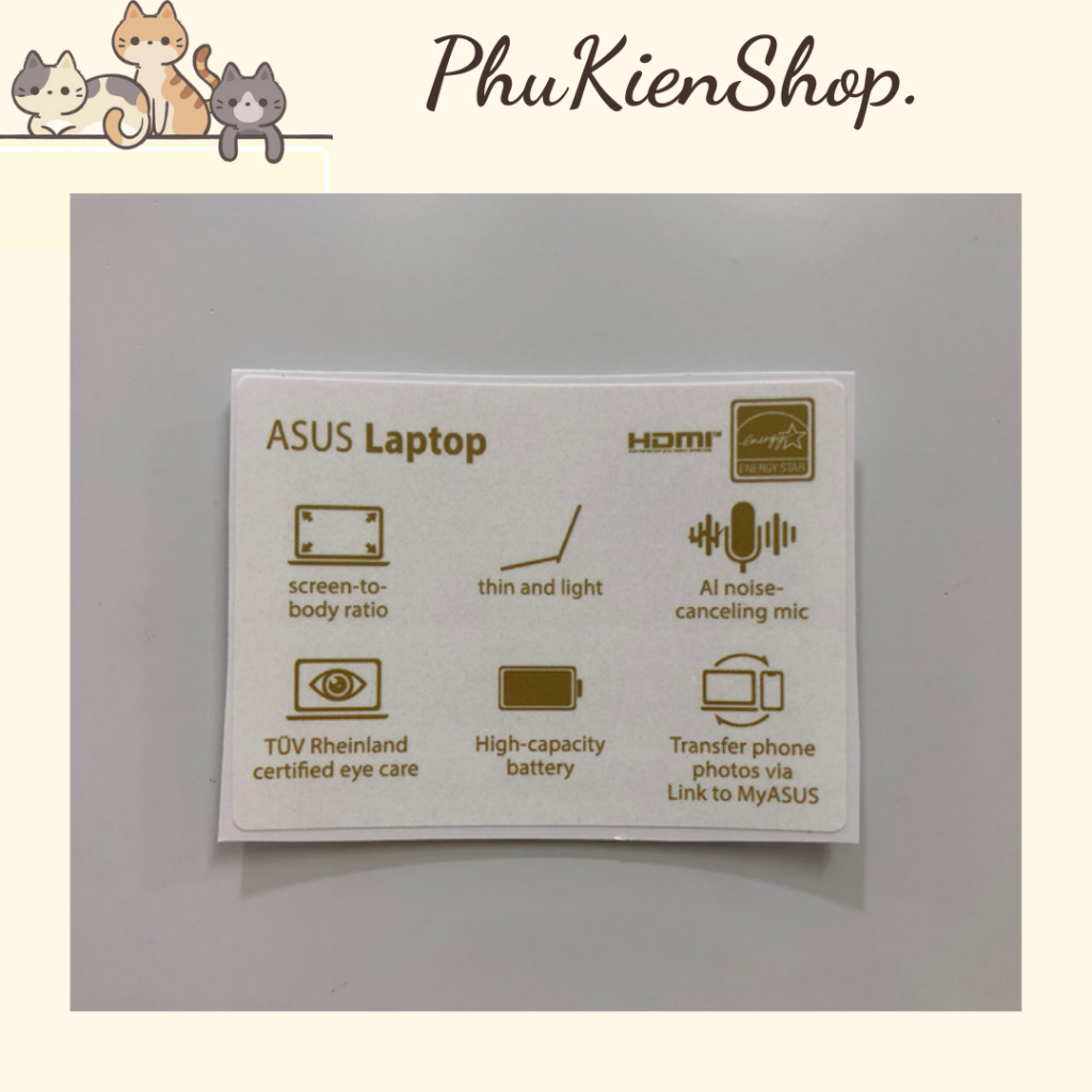 Combo Tem-Bạt trang trí laptop Asus .