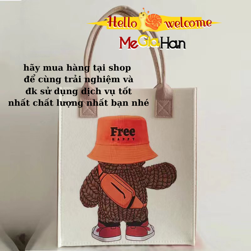 One Túi Xách Tay Đựng Hộp Cơm Trưa In Họa Tiết Hoạt Hình Dễ Thương Cho Học Sinh