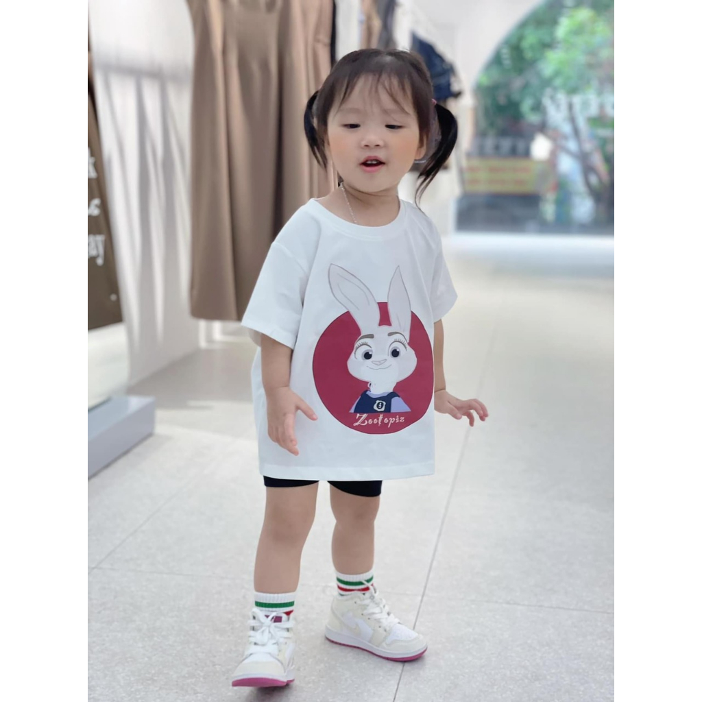 Áo thun bé gái, áo phông cộc tay bé gái hàng thiết kế Xún Lolakids 2 màu đen trắng