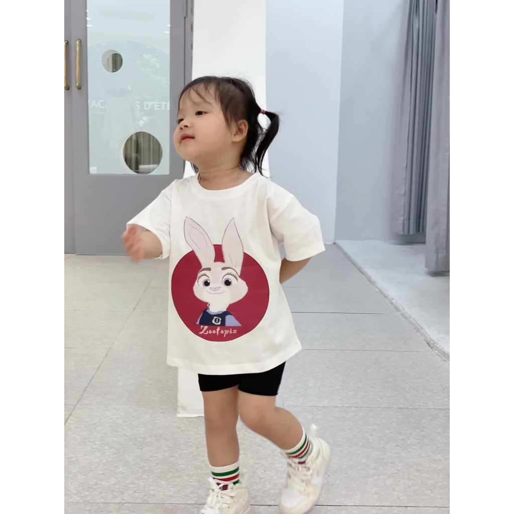 Áo thun bé gái, áo phông cộc tay bé gái hàng thiết kế Xún Lolakids 2 màu đen trắng