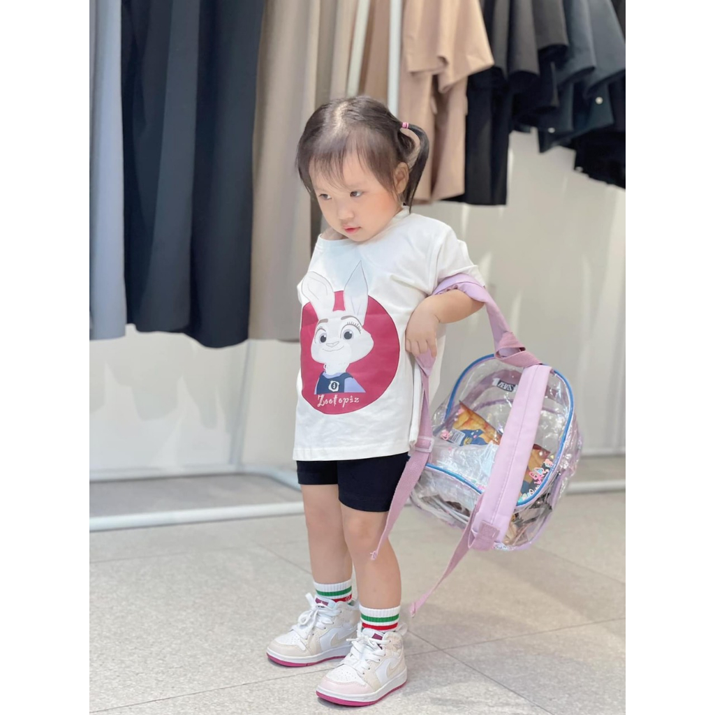 Áo thun bé gái, áo phông cộc tay bé gái hàng thiết kế Xún Lolakids 2 màu đen trắng