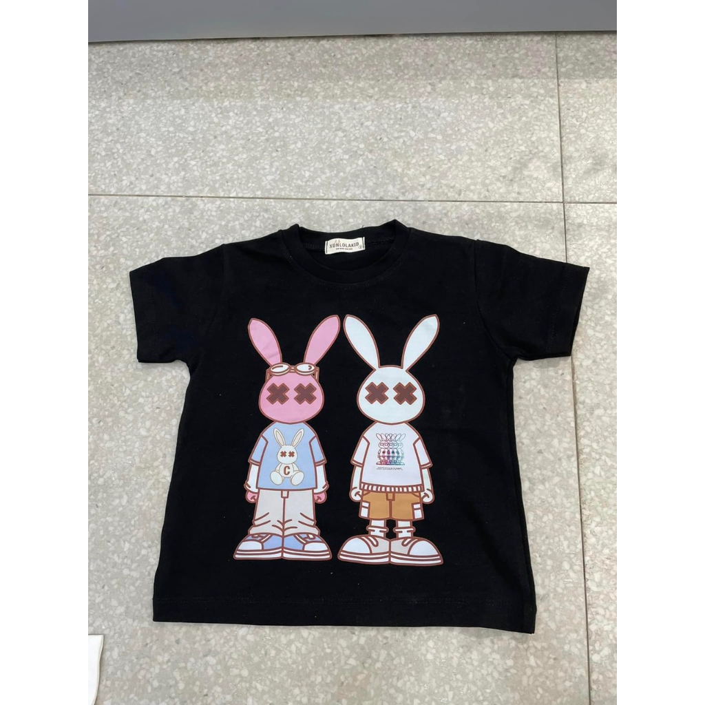 Áo thun bé gái, áo phông cộc tay bé gái hàng thiết kế Xún Lolakids 2 màu đen trắng